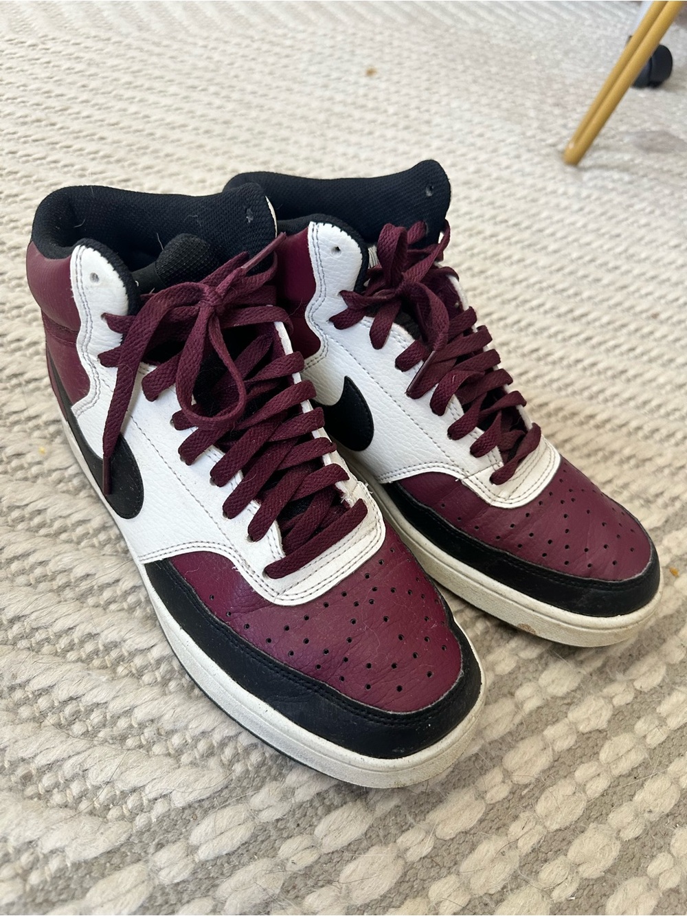 Nike Men’s High-Top Sneakers in Maroon, White & Black